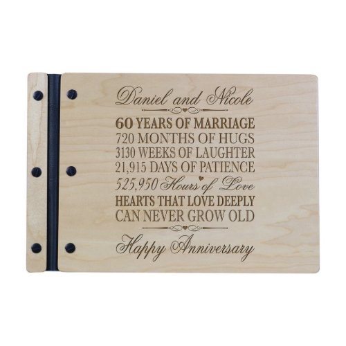 Maple 60 Year Wedding Anniversary Guest Book
