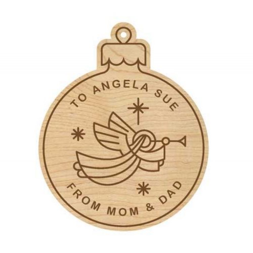 Maple Angel Ornament Wooden Gift Tag