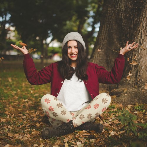 Maple Ash Leaves Capri Leggings