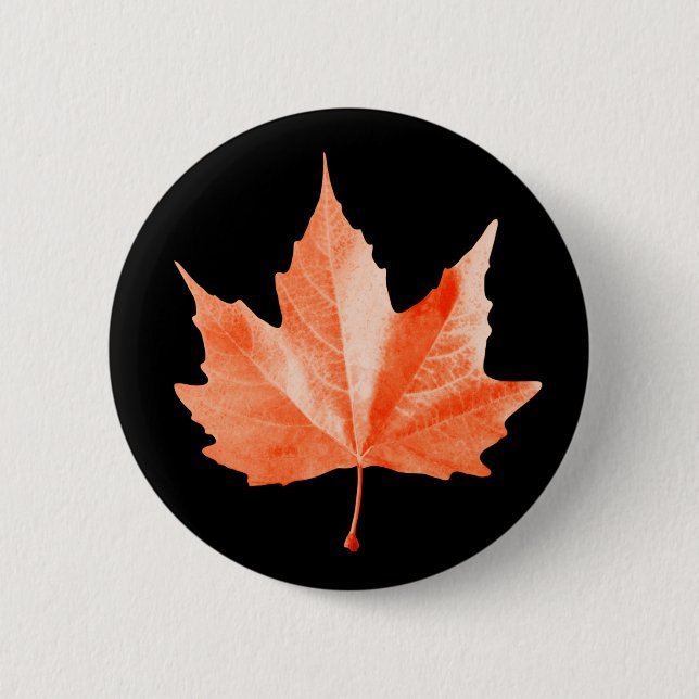 Maple autumn leaf button (Front)