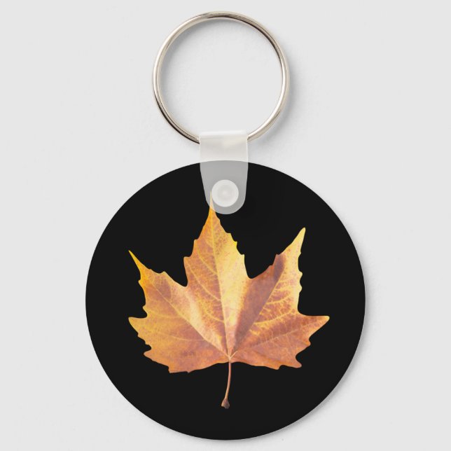 Maple autumn leaf keychain (Front)