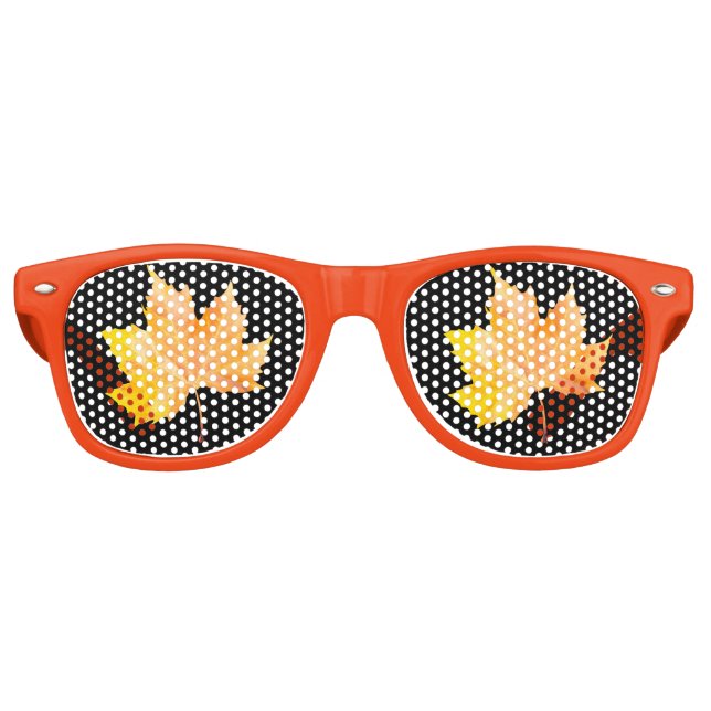 Maple autumn leaf retro sunglasses (Front)