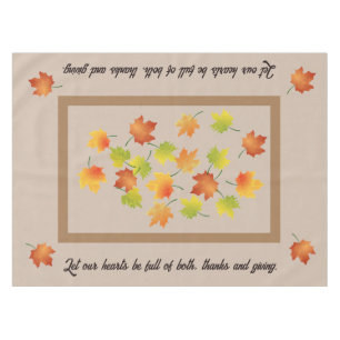 Maple Autumn Leaves and Prayer Tablecloth