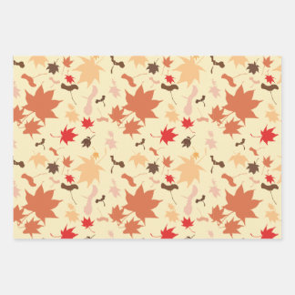 Maple autumn leaves wrapping paper sheets