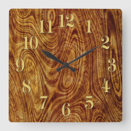 Maple Burlwood Nature Tree Wood Effect Clock