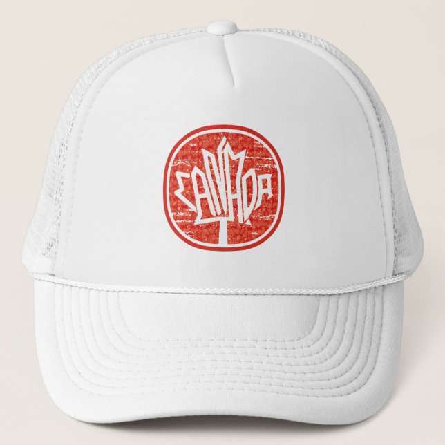 Maple Canada Original Flag 2023 Logo by Masanser P Trucker Hat (Front)