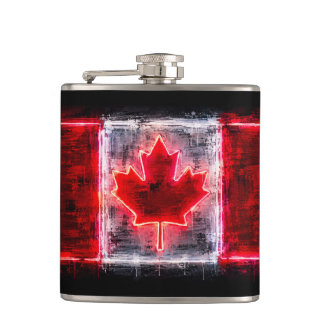 Maple Canadian Flag Flask