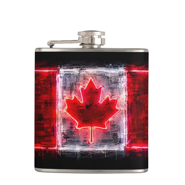 Maple Canadian Flag Flask (Front)