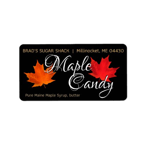 Maple Candy Black Product Label Ingredients Leaves