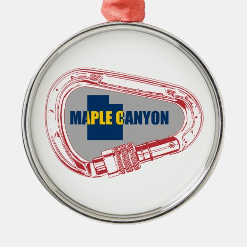 Maple Canyon Climbing Carabiner Metal Ornament