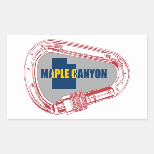 Maple Canyon Climbing Carabiner Rectangular Sticker