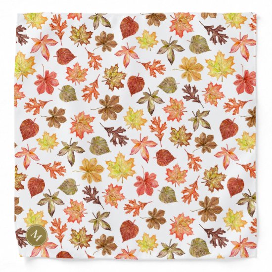 Maple Chestnut Oak autumn leaves pattern Bandana