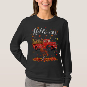 Maple Chicken Leaf Fall Autumn Red Truck T-Shirt