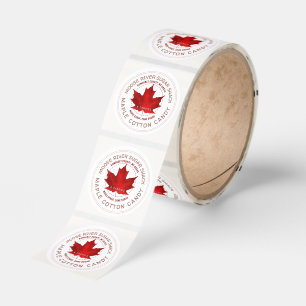 Maple Cotton Candy Copper Border Red Maple Leaf Classic Round Sticker