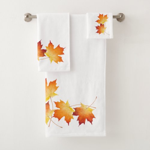 Maple Couple on a Bathroom Towel Set