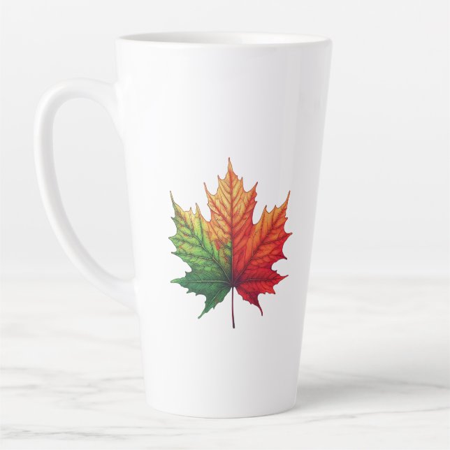 Maple Fall Leaf Large Latte Mug (Left)