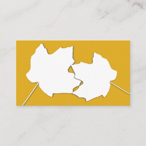 Maple Gold Two Leaves Blank Wedding Place Cards