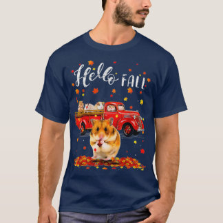 Maple Hamster Leaf Fall Autumn Red Truck Gift T-Shirt