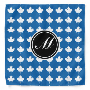 Maple Leaf and Monogram Dazzling Blue Bandana