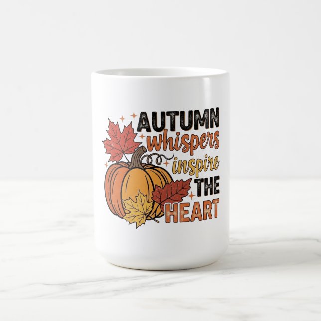 Maple leaf and pumpkin design coffee mug (Center)