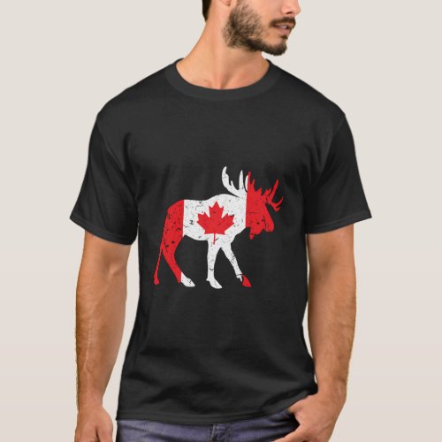 Maple Leaf Animal Canadian Flag Canada T_Shirt