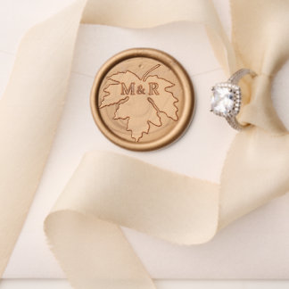 Maple Leaf Autumn Wedding Custom Monogram Wax Seal Stamp