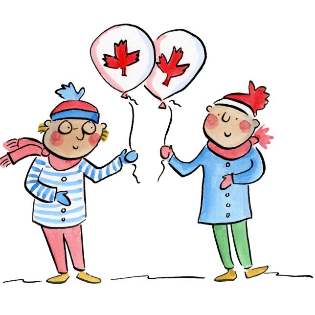 Maple Leaf Balloons Postcard (Creator Uploaded)