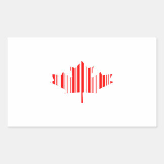MAPLE LEAF BAR CODE CANADA FLAG Barcode Pattern Rectangular Sticker