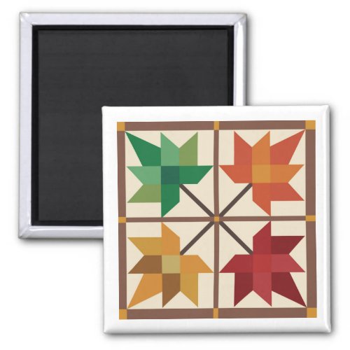 Maple Leaf Barn Quilt Magnet