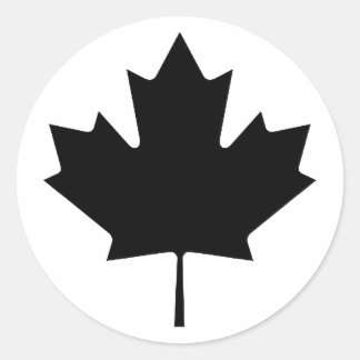 Maple Leaf Black Transp The MUSEUM Zazzle Gifts Classic Round Sticker