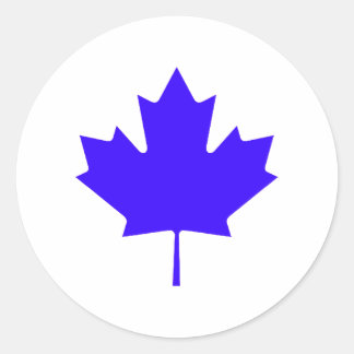 Maple Leaf BlueTransp The MUSEUM Zazzle Gifts Classic Round Sticker