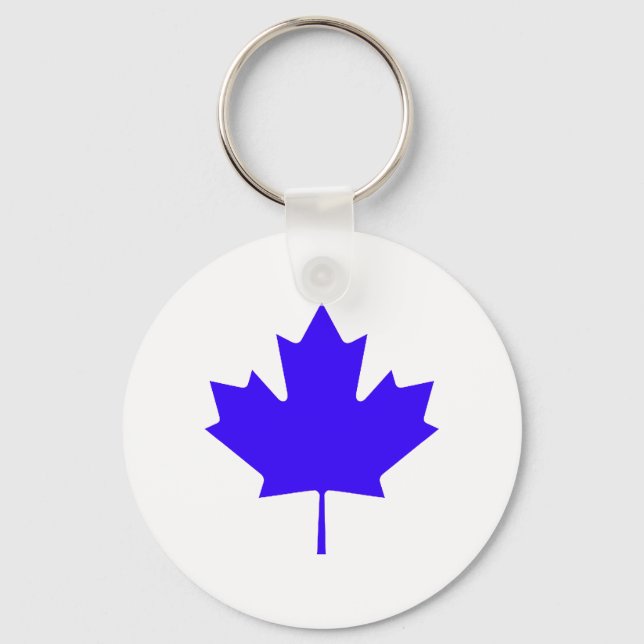 Maple Leaf BlueTransp The MUSEUM Zazzle Gifts Keychain (Front)