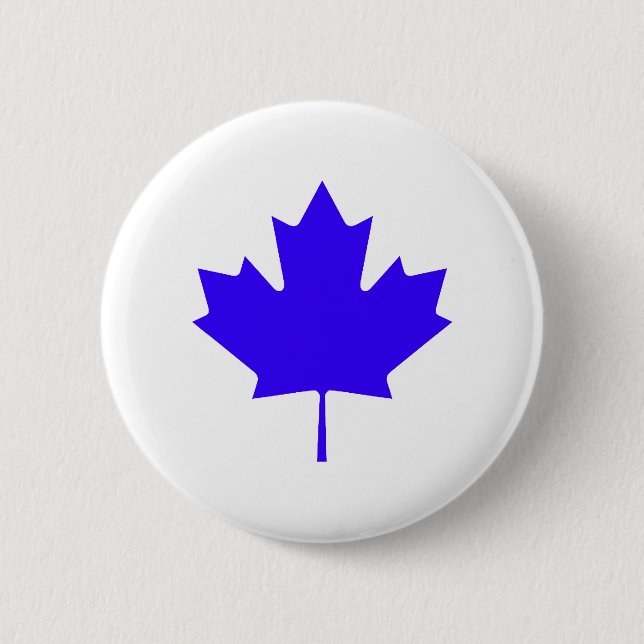 Maple Leaf BlueTransp The MUSEUM Zazzle Gifts Pinback Button (Front)