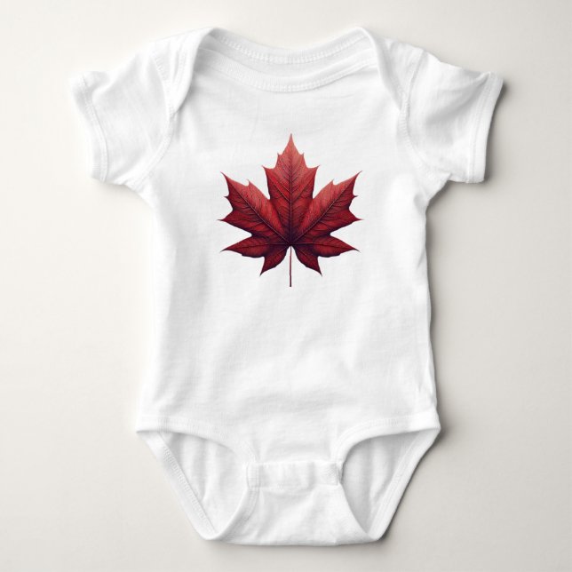 Maple Leaf Body, Kids Apparel, Fall Babyeinteiler Baby Bodysuit (Front)