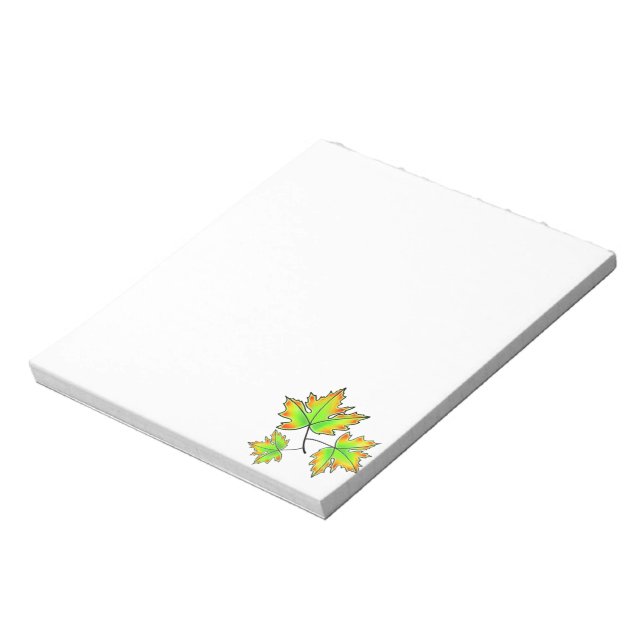 Maple Leaf, botanical, red orange green leaves Notepad (Rotated)