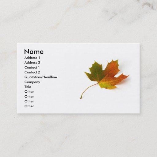 Customizable Maple Leaf Business Card