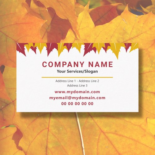 Maple Leaf Business Card Fall Autumn Color