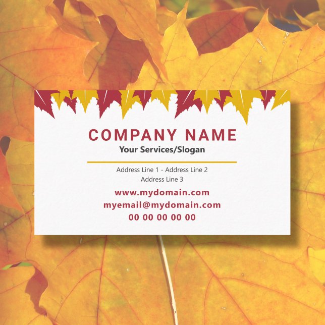 Maple Leaf Business Card Fall Autumn Color (Maple Leaf Business Card)