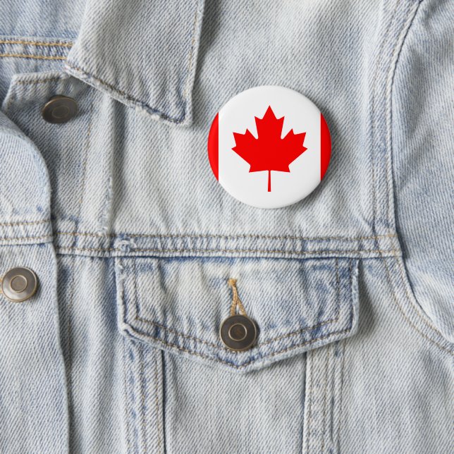 Maple Leaf Canada Day 1s July Celebration Gift  Button (In Situ)