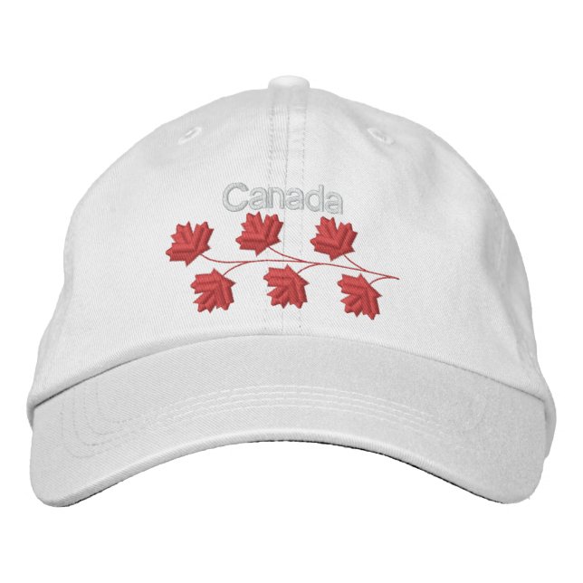Maple Leaf Canada Embroidered Baseball Hat (Front)