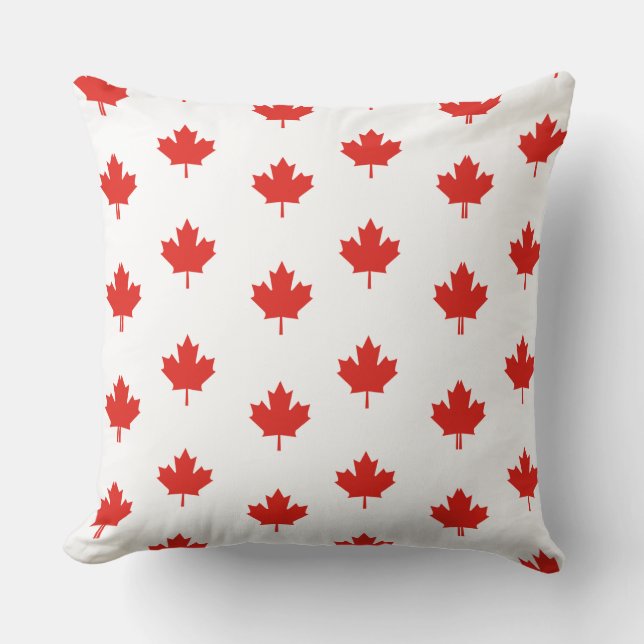 Maple Leaf Canada Flag Emblem Pattern-24105 Throw Pillow (Front)
