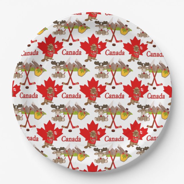 Maple Leaf Canadian 150 Anniversary Paper Plates (Front)