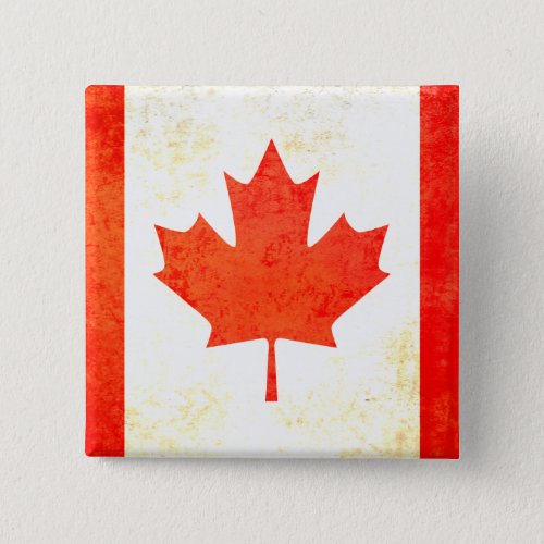 Maple leaf canadian flag button in red and white