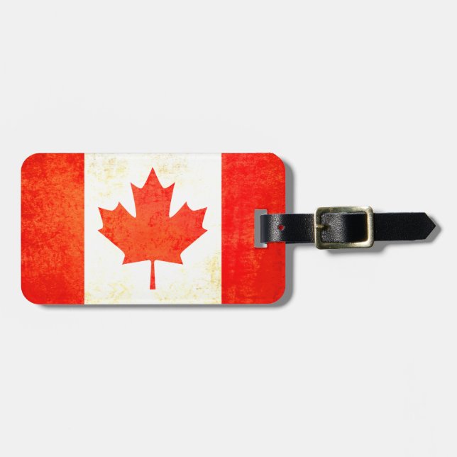 Maple Leaf Canadian flag luggage tag (Front Horizontal)