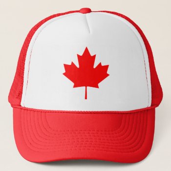 Maple Leaf Canadian Flag Trucker Hat by OniTees at Zazzle