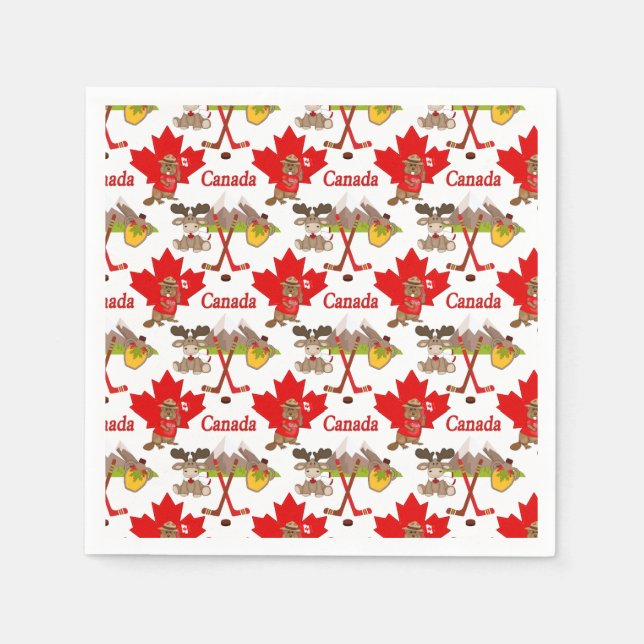 Maple Leaf Canadian Paper Napkins (Front)