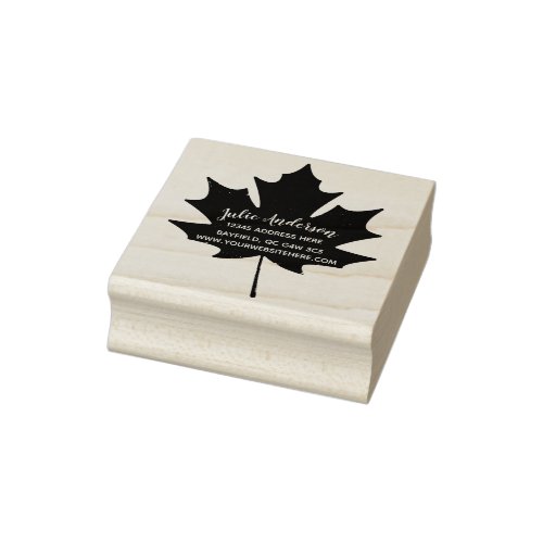 Maple Leaf Canadian Return Address Wood Art Rubber Rubber Stamp