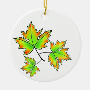 Maple Leaf Ceramic Ornament