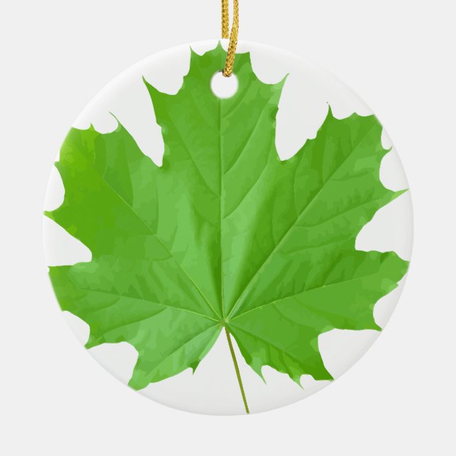 Maple Leaf Ceramic Ornament (Front)