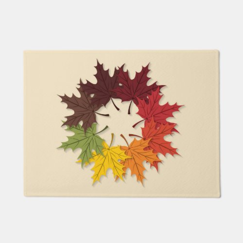 Maple leaf circle doormat